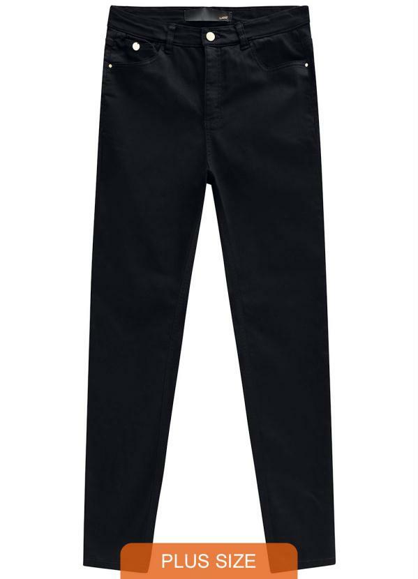 Malwee - Calça Skinny Preta Cintura Alta