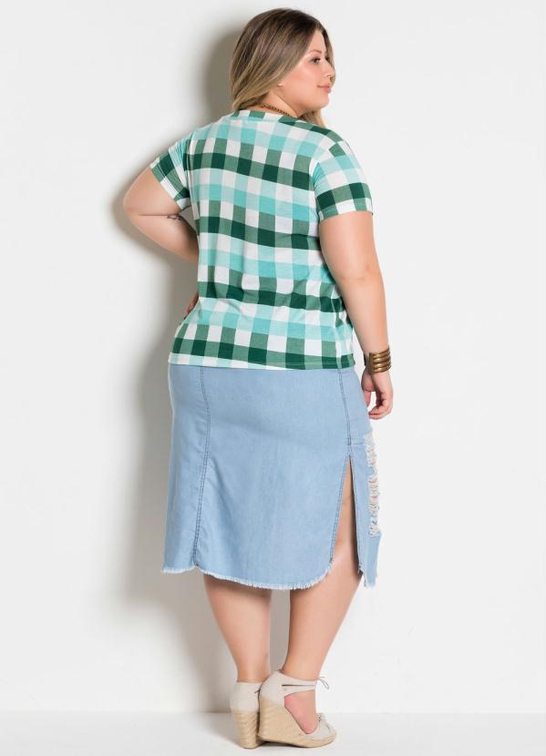 Marguerite - Camisa Xadrez Plus Size com Botões 4