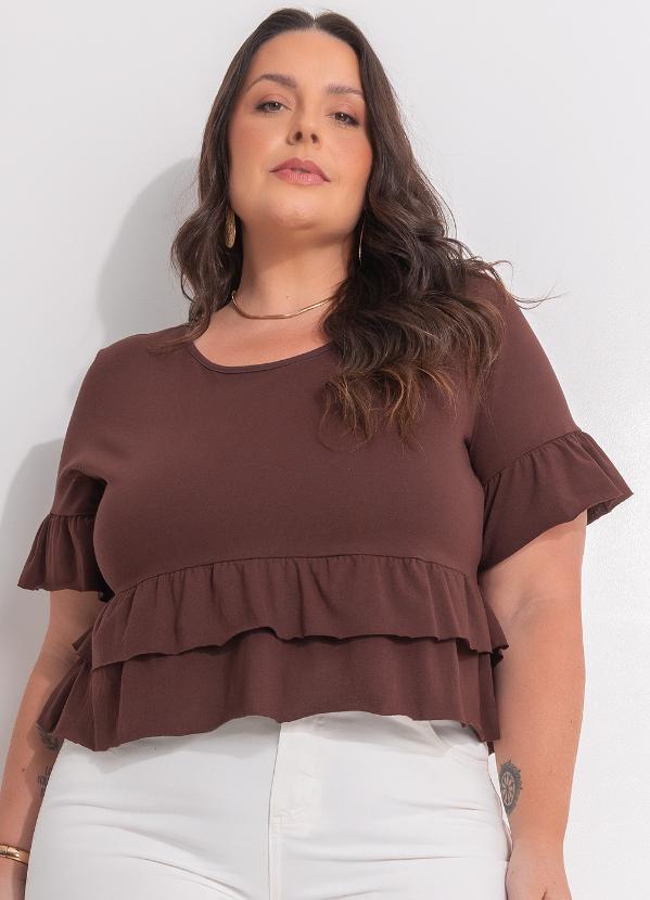 Marguerite - Blusa Marrom em Malha de Algodão