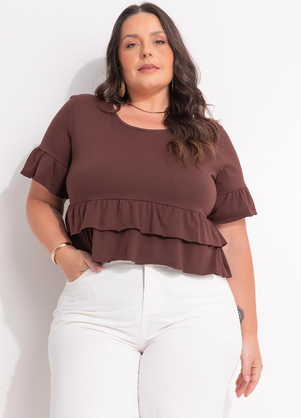Marguerite - Blusa Marrom em Malha de Algodão 2
