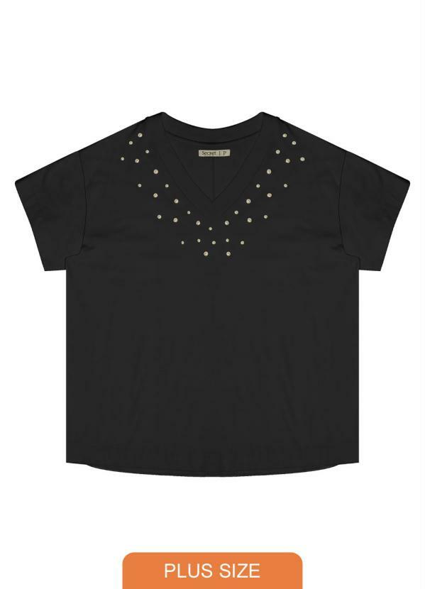 Secret Glam - Blusa Plus Size Box Feminina Secret Glam Preto