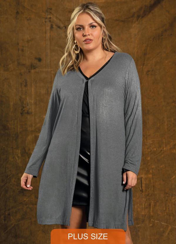 Secret Glam - Cardigan Feminino Alongado Cinza