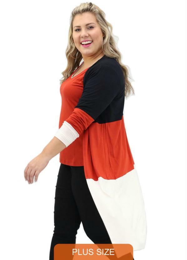 Cardigan Plus Size Alongado Colors Terra Lepoque