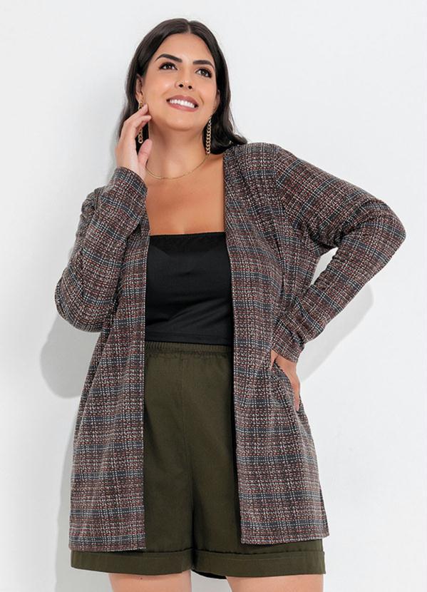 Marguerite - Cardigan Príncipe de Gales Plus Size