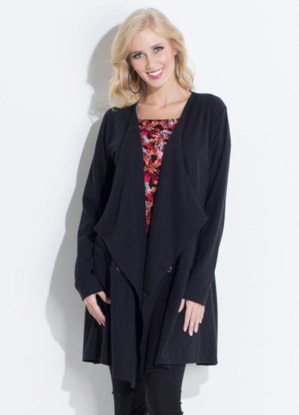 Quintess - Sobretudo Quintess Oversized Preto