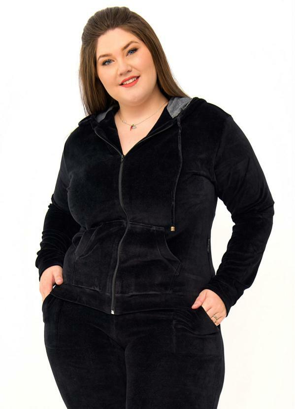 Sporting Way Fitness - Agasalho Plus Size Preto