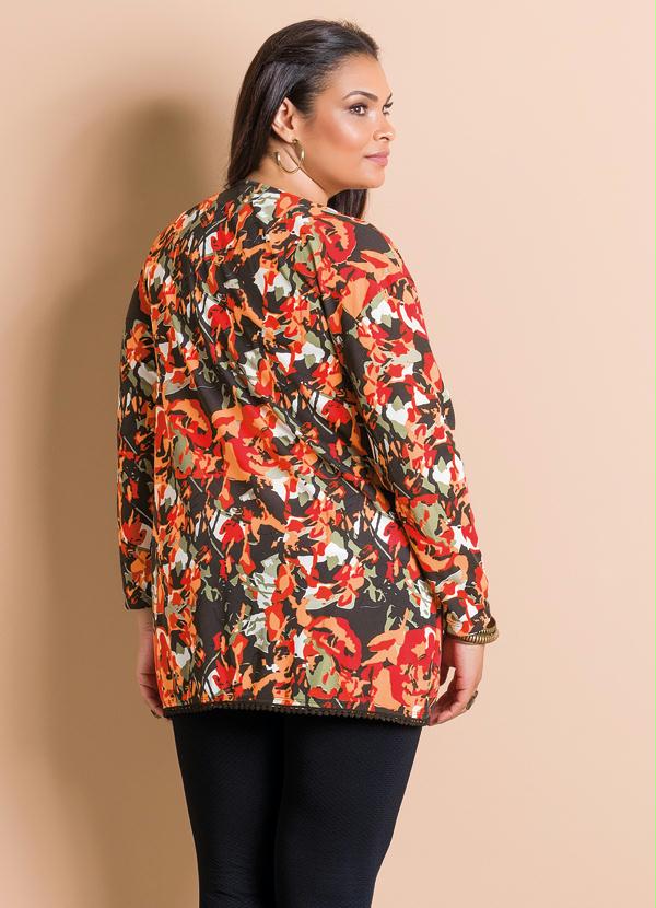 Marguerite - Casaco Manga 7/8 Floral Plus Size 2