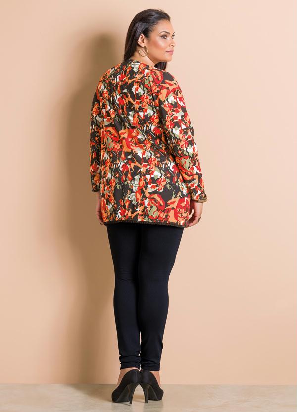 Marguerite - Casaco Manga 7/8 Floral Plus Size 5