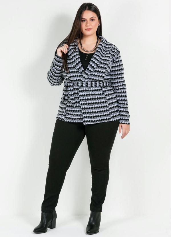 casaco branco plus size