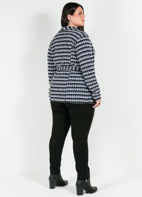 casaco branco plus size