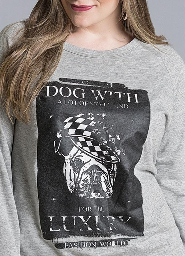 Quintess - Casaco Raglan Mescla com Estampa Plus Size 3