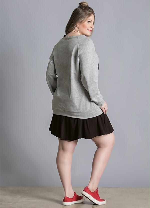 Quintess - Casaco Raglan Mescla com Estampa Plus Size 5