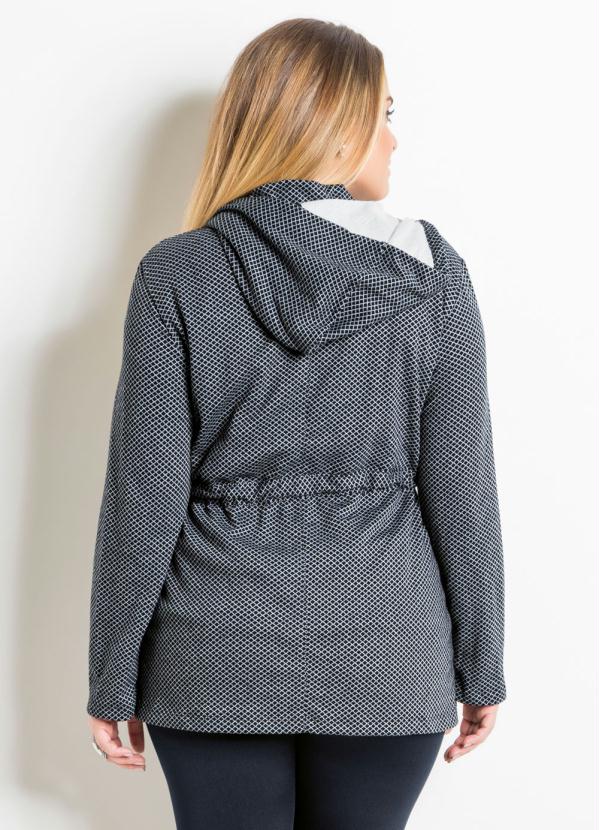 Quintess - Parca Quintess Preta com Capuz Plus Size 2