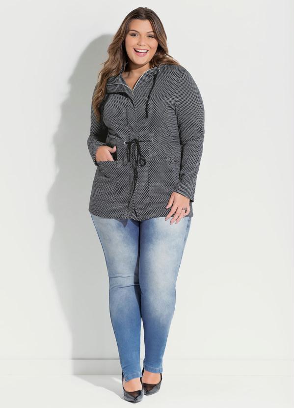 Quintess - Parca Quintess Preta com Capuz Plus Size 3