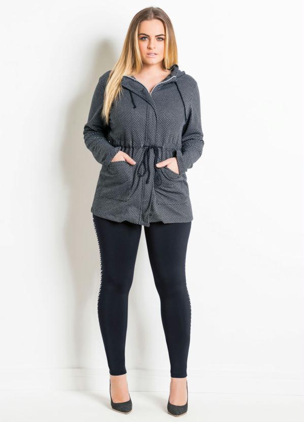 Quintess - Parca Quintess Preta com Capuz Plus Size 4