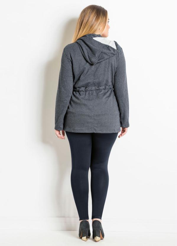 Quintess - Parca Quintess Preta com Capuz Plus Size 6