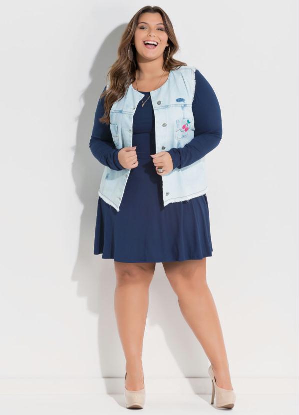 Quintess - Colete Jeans Quintess com Aplique de Patches 3