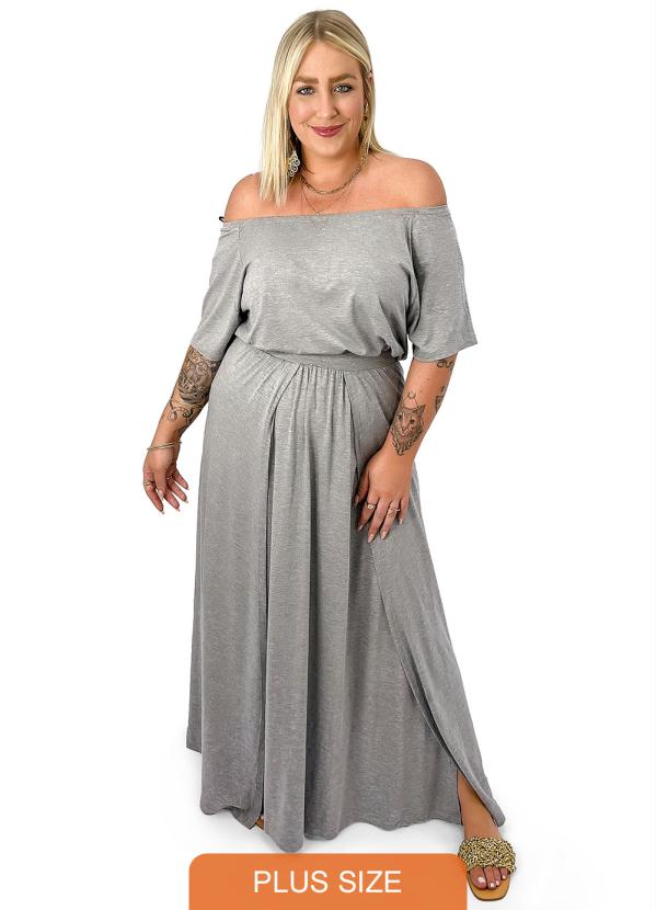 Miss Masy Plus - Conjunto Feminino Laila Cinza