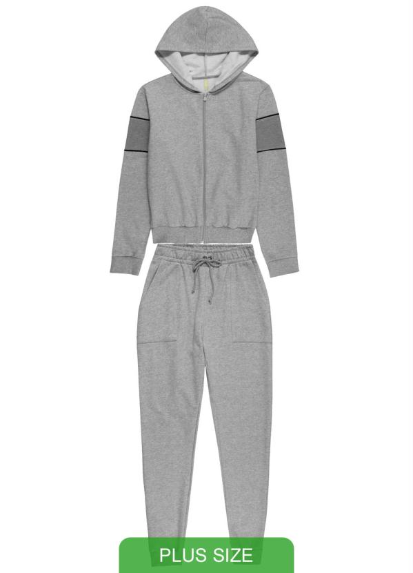 Conjunto Moletom Plus Size Cinza Cativa