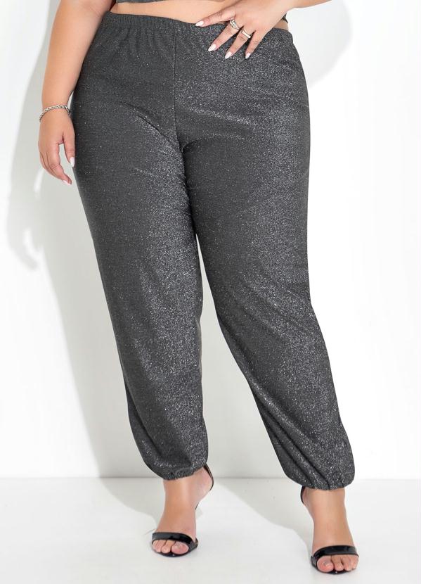 Marguerite - Conjunto Preto e Prata Cropped e Calça Plus Size 6