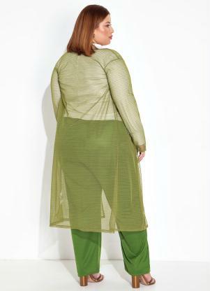 Marguerite - Conjunto Verde Cardigan e Calça Plus Size - MARGUERITE
