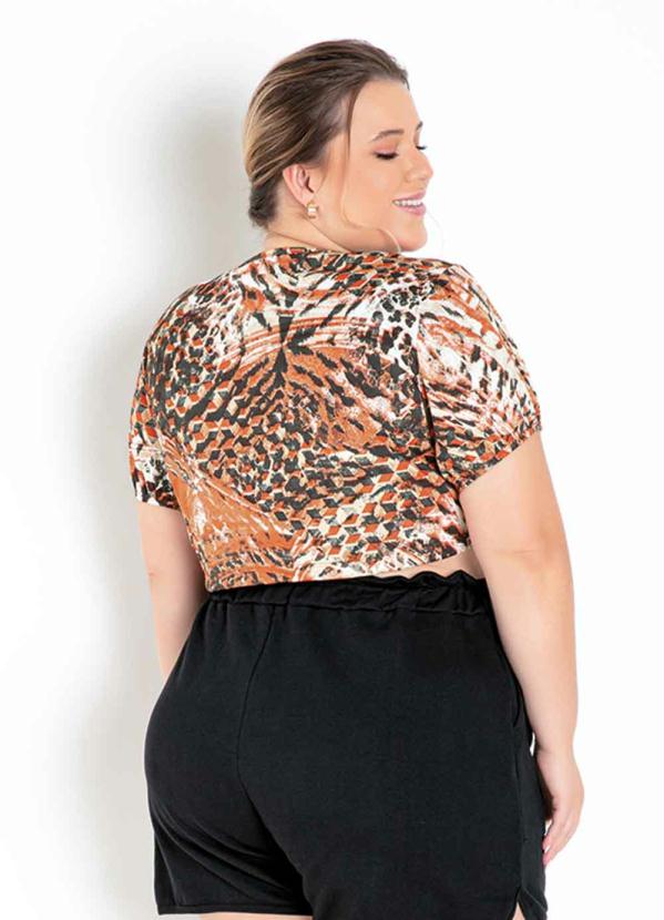 Outlet - Cropped Abstrata com Amarração Plus Size 2