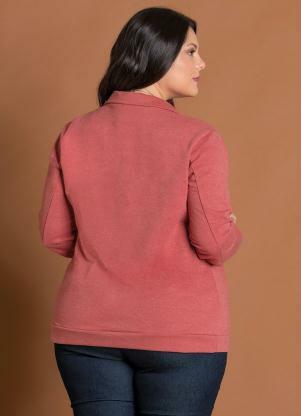 Casaco (Ferrugem) com Zíper Plus Size Marguerite - MARGUERITE