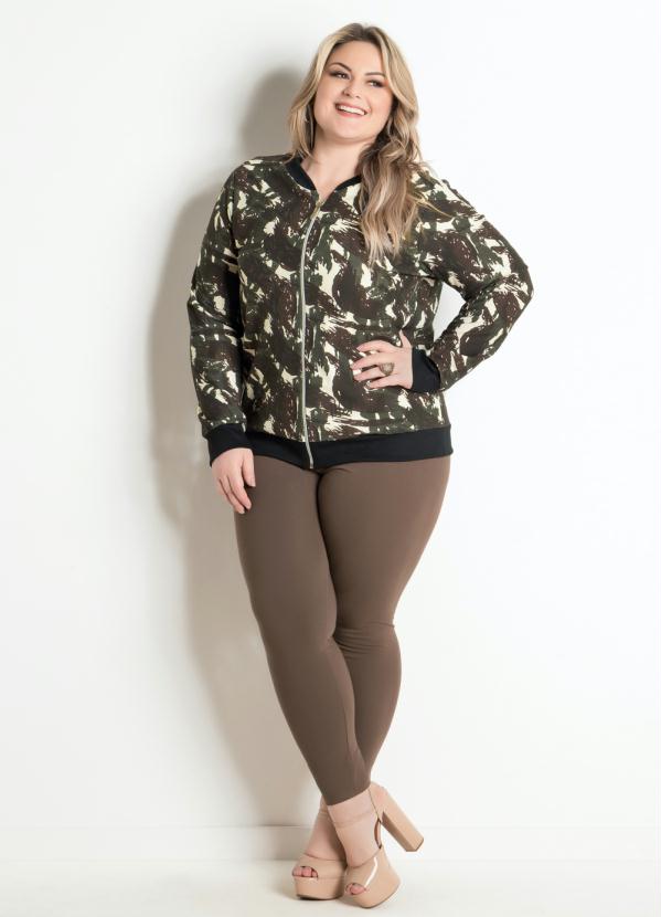 jaqueta camuflada feminina plus size