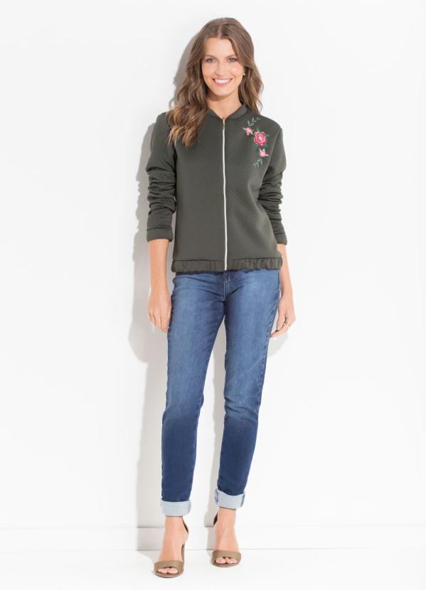 Quintess - Jaqueta Verde em Matelassê com Bordado 4