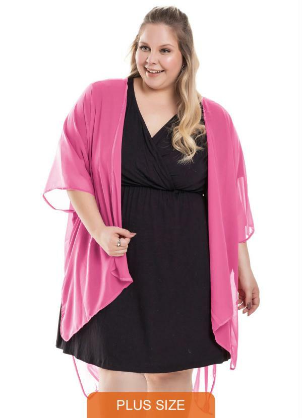 Miss Masy Plus - Kimono Feminino Plus Size Alícia Rosa