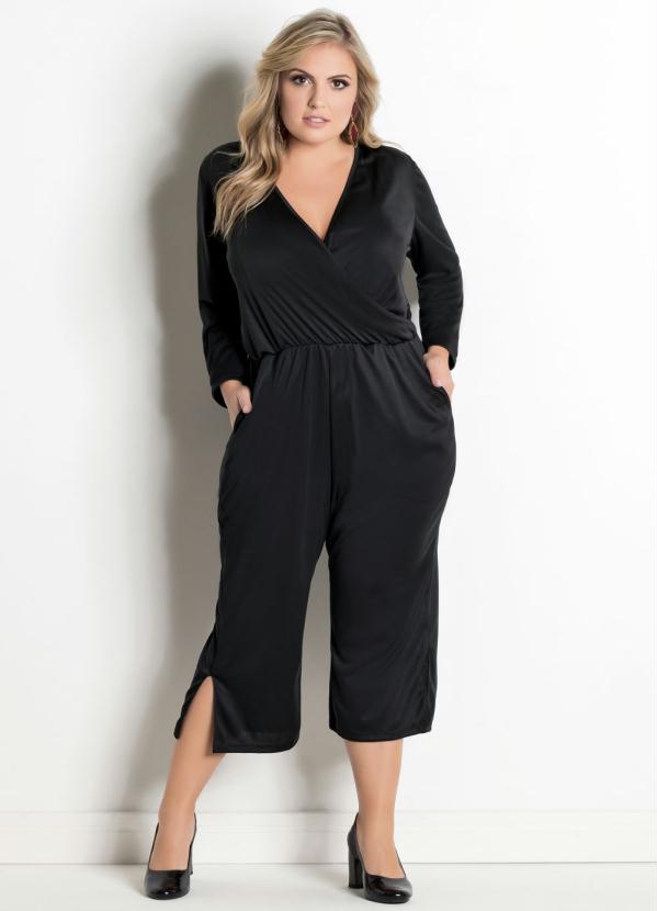 pantacourt preta plus size