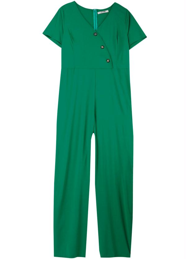 Malwee Plus - Macacão Verde em Viscose com Botões Plus 2