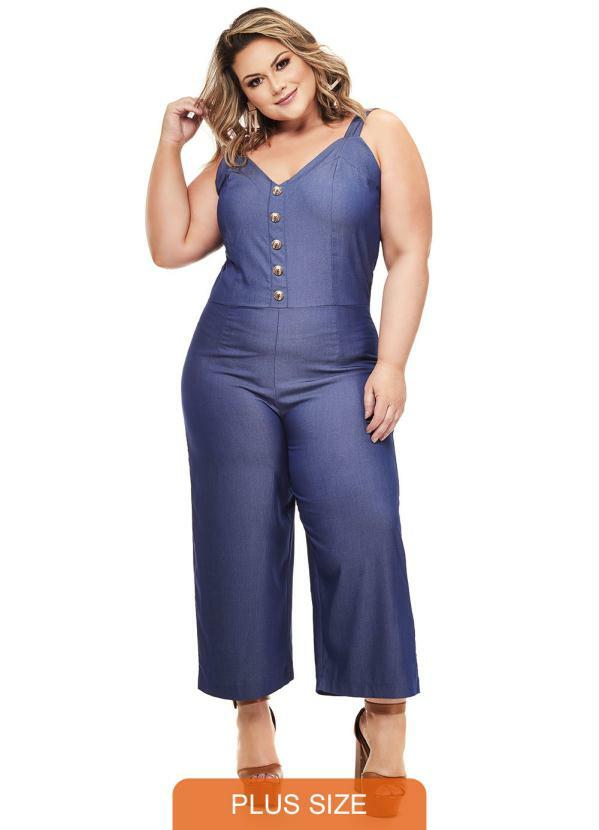 Lepoque - Macacão Denin Jeans