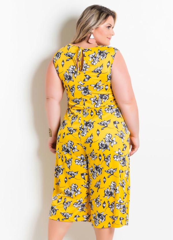 Macacao amarelo orders plus size