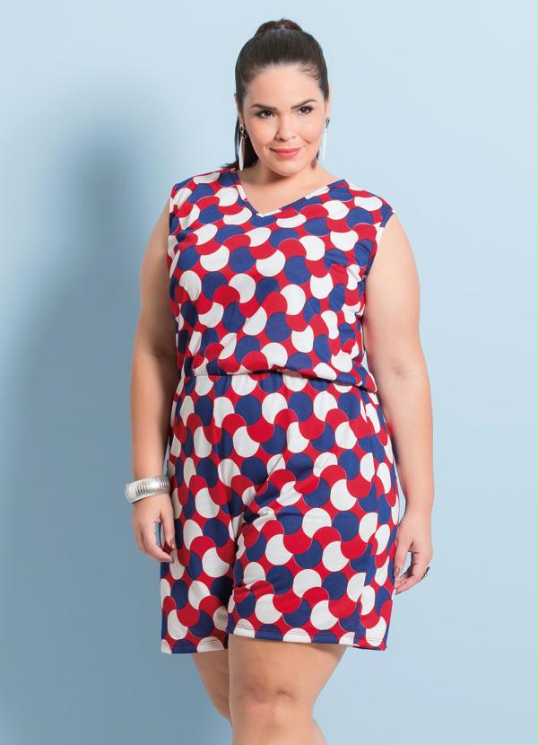 Marguerite - Macaquinho Estampado Marguerite Plus Size 1