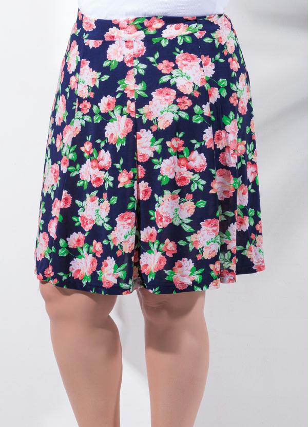 Marguerite - Saia Evasê Floral Plus Size