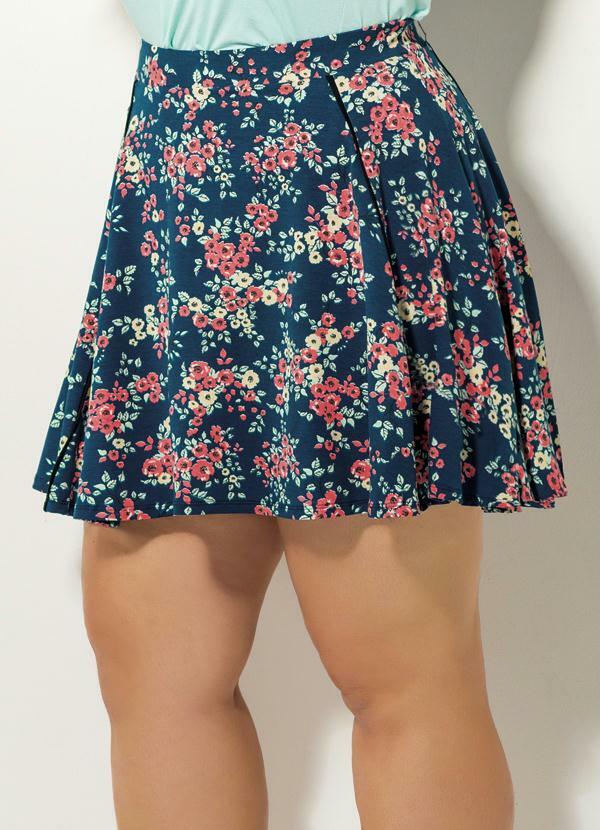 Quintess - Saia Evasê Floral Quintess Plus Size 5
