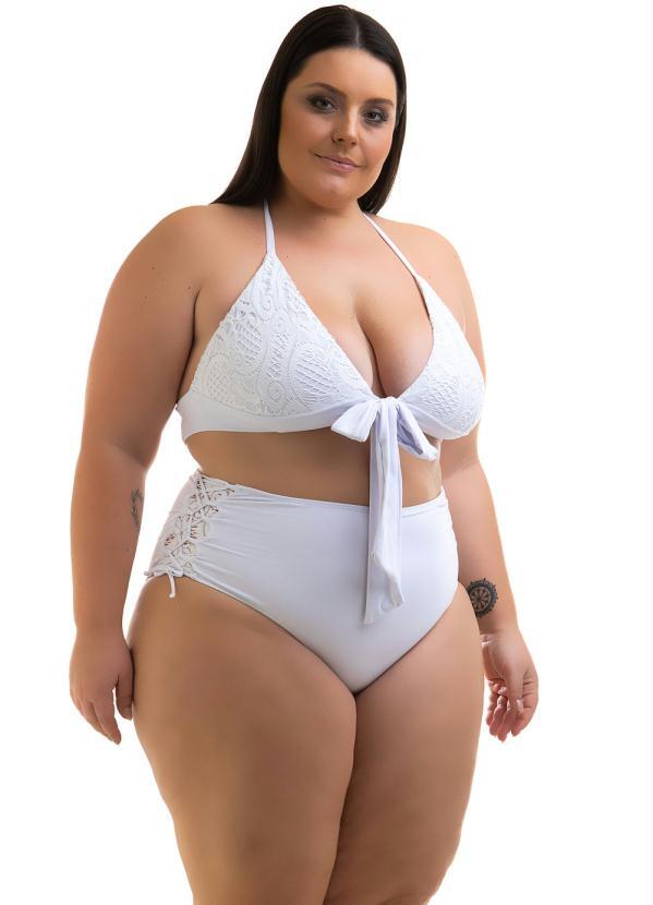 Acqua Rosa - Biquíni Renda sem Bojo Plus Size Branco