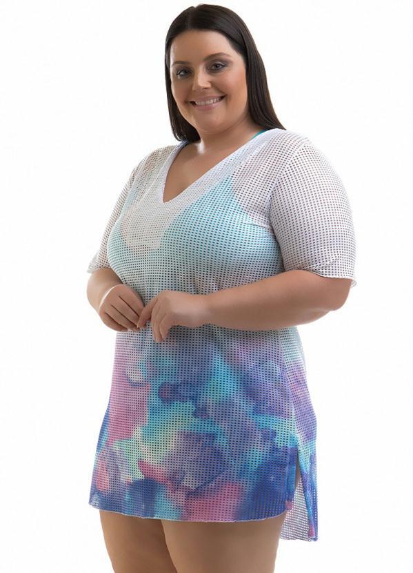 Acqua Rosa - Saída de Praia Renda Plus Size Tie Dye
