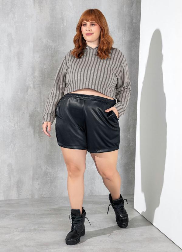 Marguerite - Casaco Cropped Listras Mescla Plus Size 3