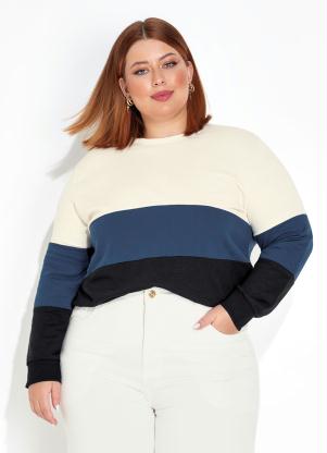 Marguerite - Casaco Tricolor com Recortes Plus Size - MARGUERITE
