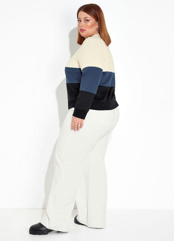 Marguerite - Casaco Tricolor com Recortes Plus Size 4