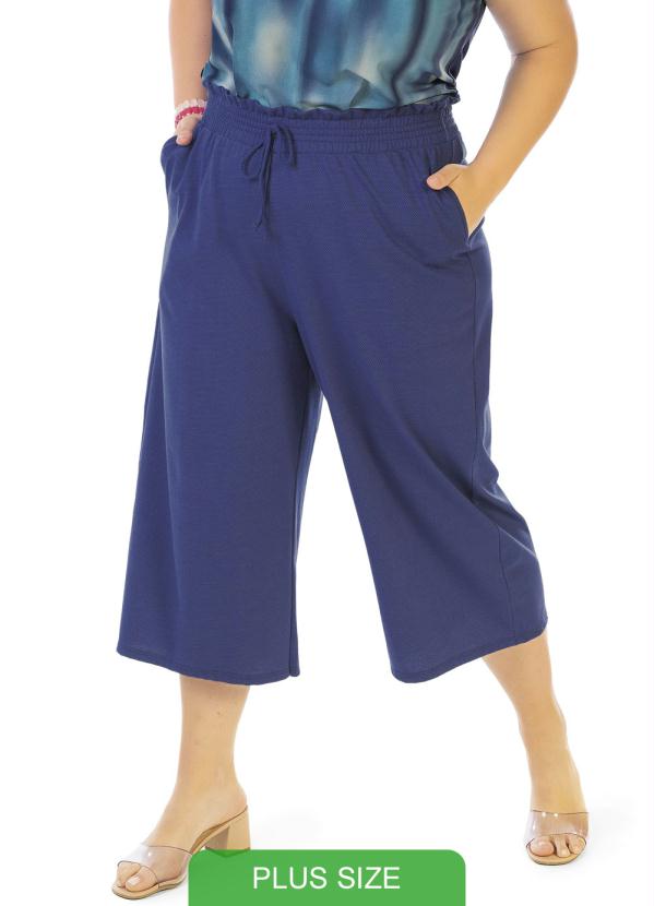Habana - Calça Pantacourt com Bolsos Plus Size Roxo