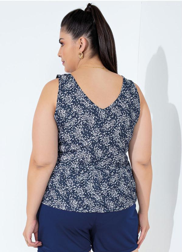 Marguerite Regata Floral com Babado na Barra Plus Size