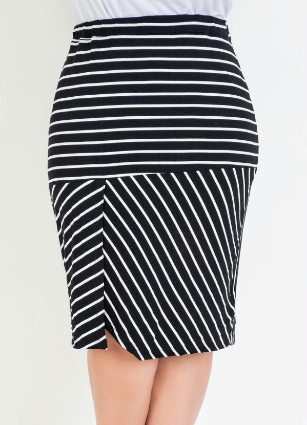 Marguerite - Saia Listrada Plus Size com Fenda 8