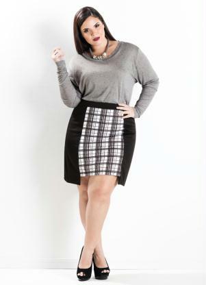 saia xadrez plus size