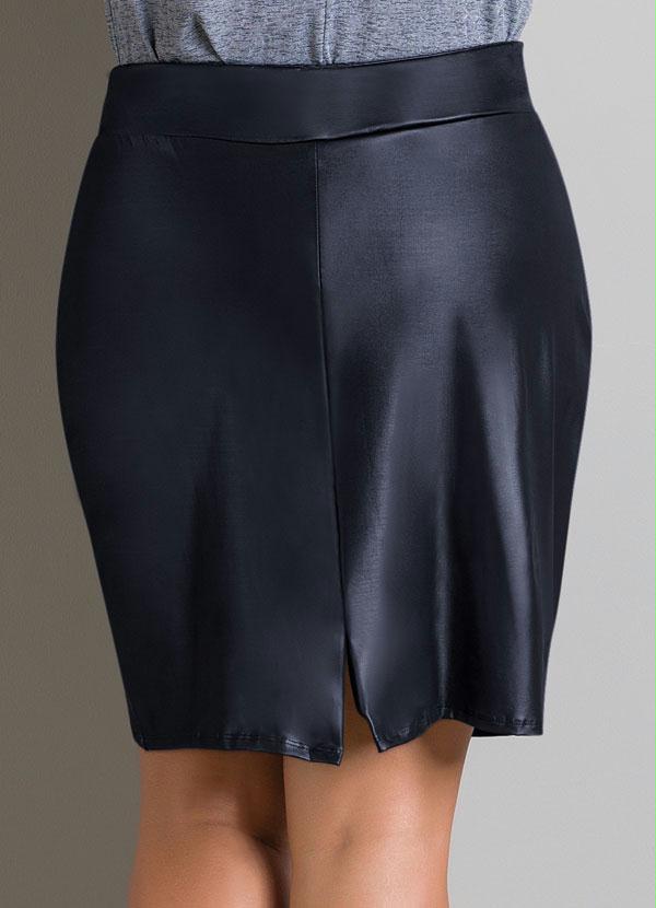 Marguerite - Saia Evasê Cintura Alta Preta Plus Size 2