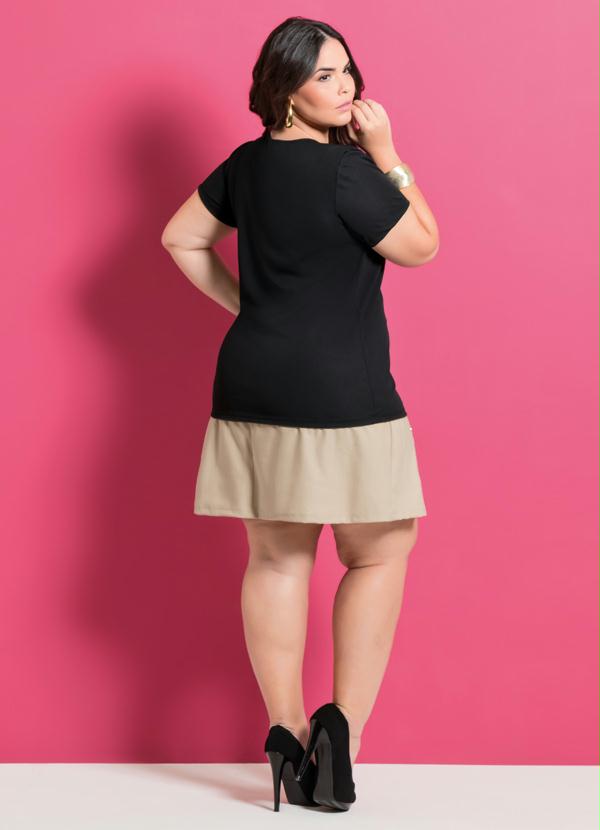 Marguerite - Saia Trapézio Marguerite Bege Plus Size 4