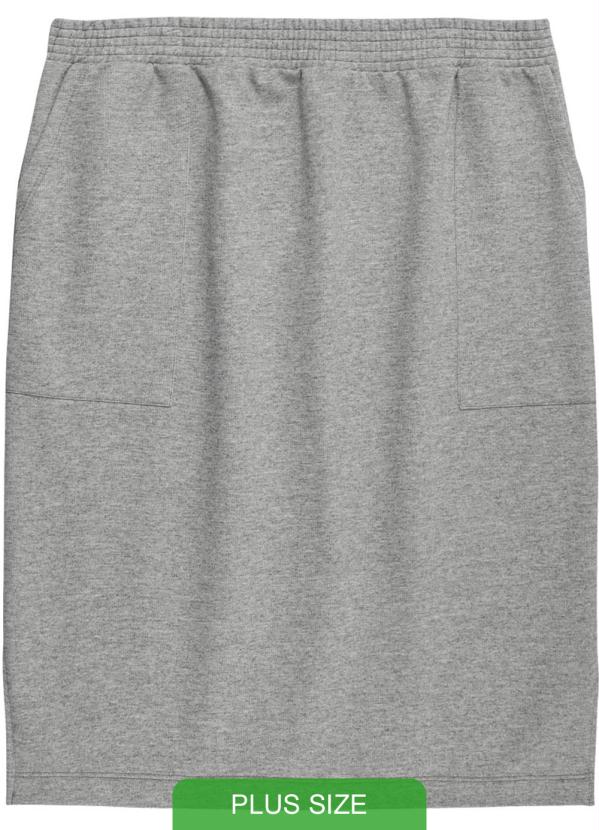 Habana - Saia Feminina em Moletom Plus Size Cinza 1