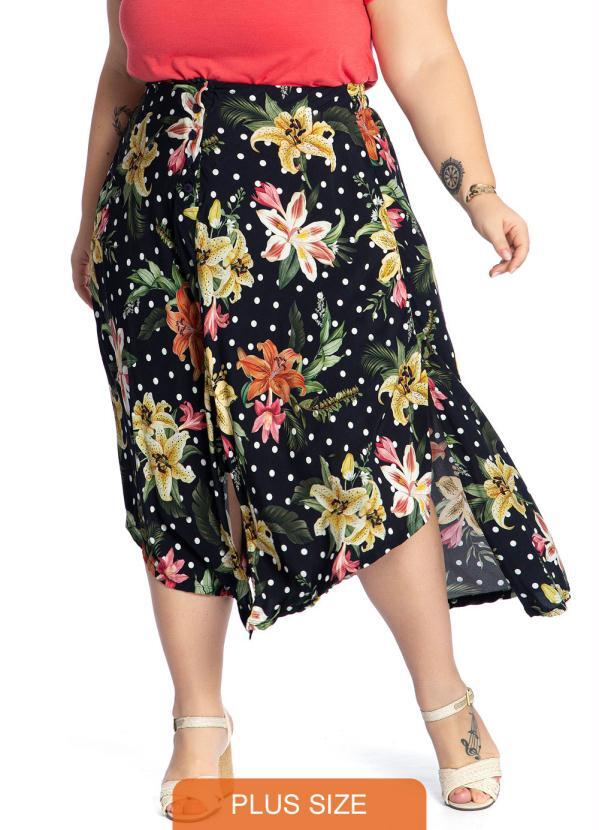 Miss Masy Plus - Saia Feminina Plus Size Luisa Preto
